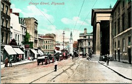 Vtg Postcard Plymouth United Kingdom UK George Street View Snow Valentin... - $7.87