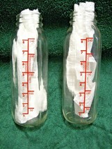 2 Vintage Collectible Red EVENFLO Glass 8oz Baby Bottles-Made In The USA-Nursery - $19.95