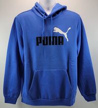 D) Puma Blue Men Pullover Long Sleeve Big Logo Hoodie Kangaroo Pocket Large - €17,03 EUR