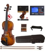 Cecilio CVN-300 Solidwood Ebony Fitted Violin with D&#39;Addario Prelude Str... - £113.26 GBP