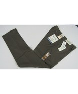 New DOCKERS Easy Khaki Dark Pebble Brown Pant Flat Slim Men 33x32 Stretc... - $38.95