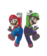 Mario and Luigi machine embroidery pattern - £3.99 GBP