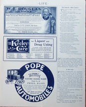 Pope Waverley Automobiles, W.L. Douglas Shoes, Keely Cure. print ad. Rare 1904 B - £14.14 GBP