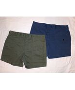 NEW 2 PAIRS ME&#39;S CARGO OG GREEN &amp; NAVY BLUE SHORTS WAIST 40 65% POLY 35%... - €29,43 EUR