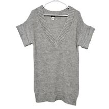 JCREW XS Super Fine ALPACA Gray Merino Wool Blend Sweater Dress Cozy V N... - $22.99