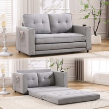 3-in-1 Upholstered Futon Sofa Bed with Cup Holders - $5,823.40 MXN