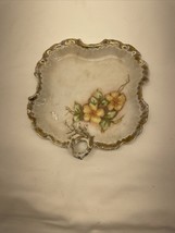 Vintage Floral Rose trinket Dish w/ Gold-tone Trim 7” - $217.76 MXN