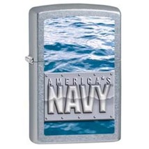 Zippo Lighter - America&#39;s Navy Street Chrome - 854714 - $27.86