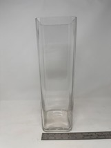 Square Glass Block Vase 4x16&quot;H | Floral Container | Centerpiece, 1 Pc - £12.63 GBP