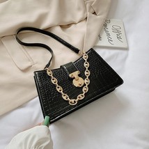[EAM] Women New Yellow Vintage Chains PU Leather Flap Personality All-match Cros - £33.00 GBP