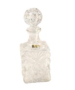 24% Lead Crystal Decanter With Stopper Made In West Germany Square Bottle - $70.13