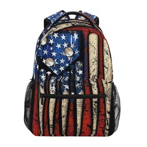 American Flag Baseball Print Backpack Patriotic Usa School Bookbag For B... - $59.99