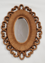 HomCo   9&quot; x 7&quot; x 1/2&quot; Brown Mirror Wall Hanging Faux Wicker Look Vintag... - $9.90