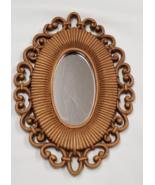 HomCo   9&quot; x 7&quot; x 1/2&quot; Brown Mirror Wall Hanging Faux Wicker Look Vintag... - £7.82 GBP