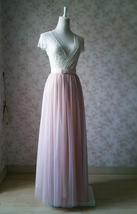 PINK Long Tulle Skirt Outfit Women Custom Plus Size Tulle Skirt image 4