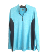 PGA Tour Pro Series Men&#39;s  Blue &amp; Black Long Sleeve Polo Shirt 1/4 Zip B... - £12.09 GBP