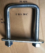 1 x Steel Square U-bolt U bolt Brackets Boat Cars 50x90x10mm M10 Nuts UB... - $4.07