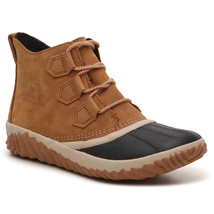 Sorel Women Ankle Duck Boots Out N About Plus Size US 5.5M Elk Tan Brown Suede - £58.33 GBP
