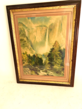 Antique Souvenir Lithographof Yosemite Falls, Cica 1890, in Period Frame - £40.83 GBP