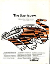 1964 US ROYAL TIRES Print Ad &quot;The tiger&#39;s paw&quot; Art by Robert Osborn nostalgic a9 - £20.74 GBP