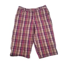 White Stag Womens Shorts Pink Plaid Walking Sport Casual Golf Vacation - £14.05 GBP