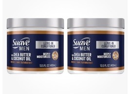 Suave Men Leave In Conditioner With Shea Butter &amp; Coconut Oil 13.5 oz. 2 PACK - £16.70 GBP