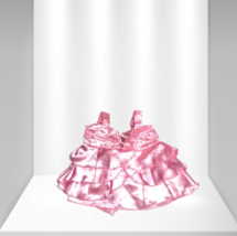 Pink Satin Ruffles With Sequins &amp; Rhinestones Dress Build A Bear Workshop - £7.75 GBP