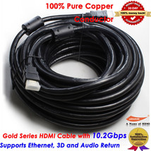 Extra Long Hdmi V1.4 Cable 50Ft 15M, Yellowknife Gold Series, Us Seller - £36.20 GBP