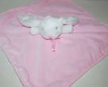 NUBY white bunny rabbit pink baby security blanket ribbon bow untied - $9.35