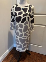 Pre-owned MOTHER OF PEARL White and Black Cow Print  Shift Dress SZ 12 - $355.41