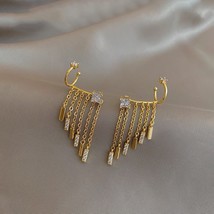 L ear clip and stud one piece tassel dangle earring fashion korean women jewelry luxury thumb200