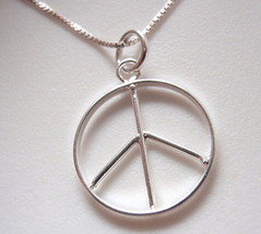 Small Peace Symbol Pendant 925 Sterling Silver Corona Sun Jewelry - £8.65 GBP