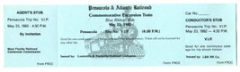 Blue Ribbon Run Commemorative Excursion Ticket Pensacola Atlantic Railro... - £10.96 GBP