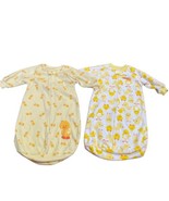 Carter’s Sleep Sacks Lot Of 2 Yellow Ducks 0-9 M Unisex Fleece Long Slee... - $13.86