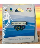 2010 Vancouver Five 5 Olympic Rings Collectible Souvenir Pin USA License... - $9.38