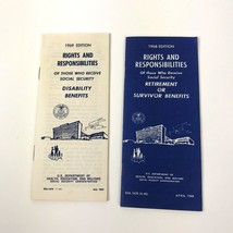 Vintage Social Security Booklets lot of 2 1968 1969 Survivor Disability benefits - £11.73 GBP