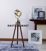 Vintage Home Decor Brass Finish Tripod Floor Lamp Search Light By NauticalMart - $126.42