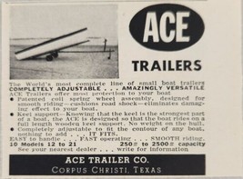 1954 Print Ad Ace Boat Trailers Completely Adjustable Corpus Christi,Texas - £6.82 GBP