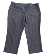 Womans Avenue sz 24 Petite Gray Plaid Trousers Pull-On Pants Stretch NWT - $363.02 MXN
