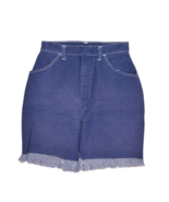 Vintage Polka Dot Shorts Womens 4 25 Denim Jean High Waist Fraying Mom 80s - £21.95 GBP