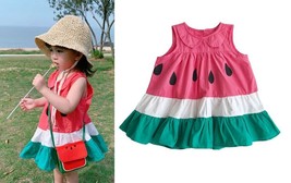 NWT Watermelon Girls Sleeveless Pink Ruffle Dress 5T - £10.34 GBP