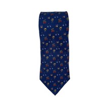 Salvatore Ferragamo Tie Silk Necktie Movie Film Media Motifs on Blue Whimsical - £56.92 GBP