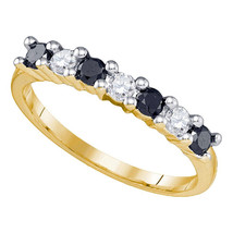 10k Yellow Gold Black Color Enhanced Diamond Wedding Anniversary Bridal ... - £283.63 GBP