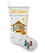 Nativity Christmas Stocking, Personalized Jesus Christmas Stocking - £28.47 GBP