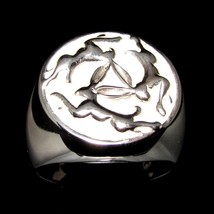 Sterling silver ring 3 Hares in Circle The Tinners Rabbits Celtic Triskelion wit - £67.94 GBP