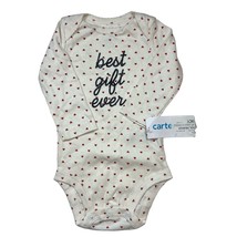 Best Gift Ever Hearts Long Sleeve Bodysuit 3 Month New Cotton - £6.20 GBP
