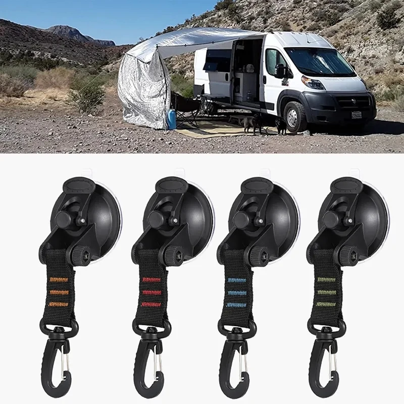 1Pcs Tent Suction Cup Hook Outdoor Car Side Camping Tarp Tie Down Awning Pool - £8.59 GBP