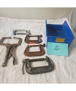 Lot of 5 Vintage C Type Iron Clamps LOT 312 - £31.06 GBP