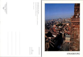 France Grand Est Strasbourg Cathedral Terrace Panoramic View Unposted Postcard - £7.01 GBP