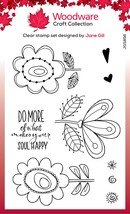 Woodware Clear stamps 4&quot;X6&quot;-Singles Petal Doodles Happy Soul JGS856 - £13.02 GBP